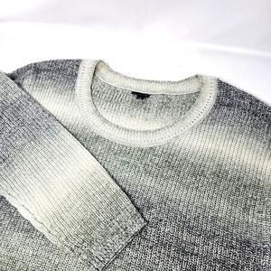 Torrid Womens Knit Sweater Crew Neck Over Sized Long Size 2 Gray Gradient Design